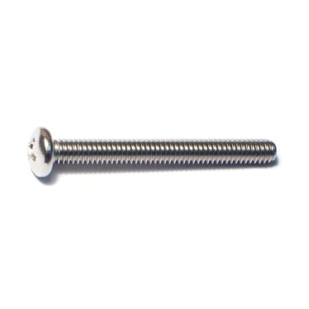 #8-32 x 1-1/2 in Phillips Pan Machine Screw, Plain 18-8 Stainless Steel, 15 PK